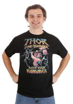 Adult Thor Raise Your Hammer Tee Large Black - £11.93 GBP