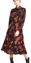 Tory Burch Black Long Belted Dress Size-XL Paisley Print Pattern - $158.38