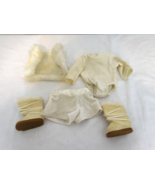 American Girl Doll Winter White Ivory Faux Fur Vest Boots Shorts Bodysui... - $14.85