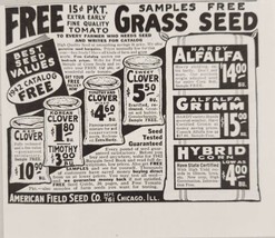 1942 Print Ad American Field Seed Company Grass Seed Hybrid Corn Chicago,IL - £11.00 GBP