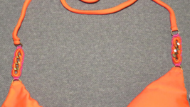 Sofia By Vix Size S Orange Triangle Bikini Top &amp; Orange Ribbed Hi Waist ... - £31.46 GBP
