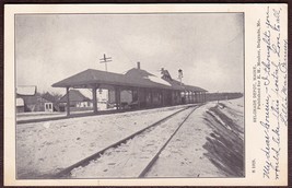 Belgrade, Maine Central Railroad Station Depot 1906 B&amp;W Postcard #S1928 - £12.32 GBP