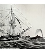 American Whaler At Sea Stowing 1926 Nautical Antique Print Whale Hunting... - $34.17 CAD