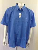 Mark&#39;s Work Warehouse Men&#39;s 3XL Blue Short Sleeve Button Up Pocket Shirt... - $10.29