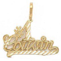 14K Gold #1 Cousin Charm Family Chain Jewelry 18mm - £60.03 GBP