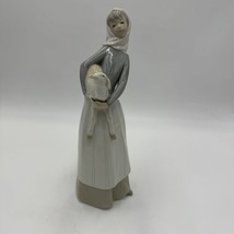 Lladro Spain Girl Standing with Lamb #4584 Large Porcelain Figurine 11in - $67.50