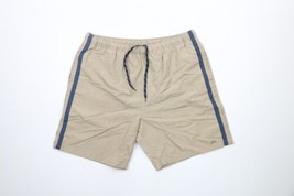Vintage Gap Mens Large Faded Spell Out Striped Lined Above Knee Shorts Beige - £35.46 GBP