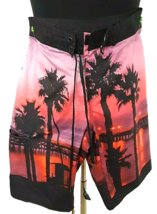 Hang Ten Board Shorts Men&#39;s Size Small 28 inch Waist Multicolor Unlined Swimwear - £11.73 GBP