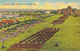Parading Before Military &amp; Civil OFFICIALS-U S Army Signal CORPS~1940 Postcard - £8.03 GBP