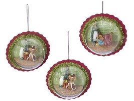 Midwest Once Upon a Christmas 3 Piece Glass Dome Ornament Set  Lot of 3 NWTs - £12.34 GBP