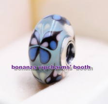 925 Sterling Silver Handmade Moments Blue Butterfly Kisses Murano Glass ... - $4.40