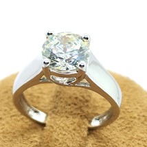 Antique 0.50 Ct Round Solitaire Moissanite Engagement Ring 14k White Gold Plated - £183.85 GBP