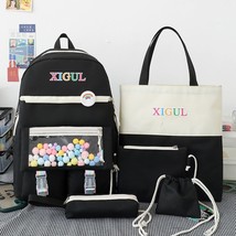 5 Sets/Pcs Woman Laptop Backpack Ribbons School Backpa Cute Cat Schoolbag for Te - £92.22 GBP