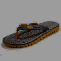  Brown &amp; Orange Men&#39;s Flip Flops Slippers Flat Sandals Beach Summer Shoes  - $6.89