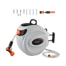 VEVOR Retractable Hose Reel, 84 ft x 5/8 inch, 180° Swivel Bracket Wall-... - $112.90
