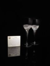 Faberge Firenze Black Crystal Wine Goblet Glasses Set of 2 image 6