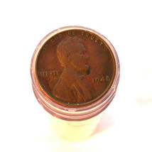 1948 P Lincoln Wheat Cent Roll 50 Coins Fine To Very Fine Condition - £3.92 GBP