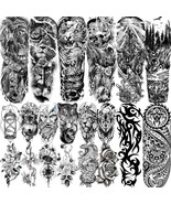 20 Sheets Extra Large Full Arm Temporary Tattoos For Men Adults Tiger Sn... - $30.72
