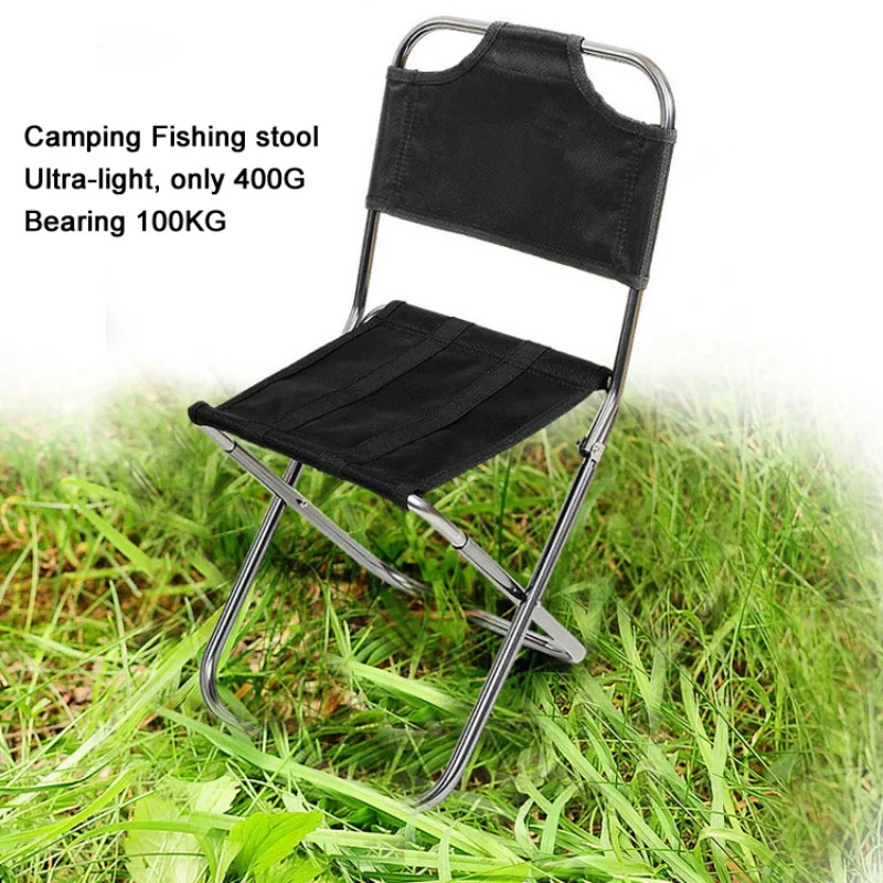 Ultralight Outdoor Fishing Chair Aluminum Alloy Nylon Folding Small Size Chair - £21.26 GBP