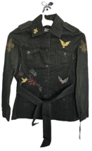 True Meaning Women&#39;s Jacket, Cargo Military Army Blazer, Green Embroidered - £23.64 GBP