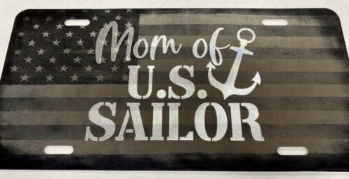 Primary image for Combo Laser & Diamond Engraved US Navy Sailor Mom Car Tag Vanity License Plate