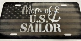 Combo Laser &amp; Diamond Engraved US Navy Sailor Mom Car Tag Vanity License... - £15.93 GBP