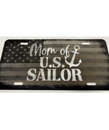 Combo Laser &amp; Diamond Engraved US Navy Sailor Mom Car Tag Vanity License... - £15.64 GBP