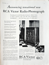 RCA VICTOR RADIO PHONOGRAPH-1931 Vintage Print Ad-Victor Records-Sensati... - $210.64 MXN
