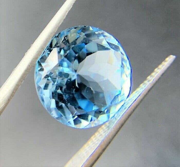 SKY BLUE TOPAZ ROUND CUT BRAZIL GEM ROCK GENUINE NATURAL FACETED NICE GE... - $2.92