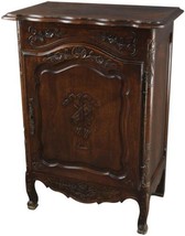 Antique Nightstand French Provencial Country Oak Floral Carvings 1920 - £1,226.35 GBP