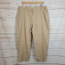 Eileen Fisher Organic Cotton Hemp Tapered Ankle Pant Khaki Size 16 NWT - £54.79 GBP