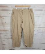 Eileen Fisher Organic Cotton Hemp Tapered Ankle Pant Khaki Size 16 NWT - $69.29