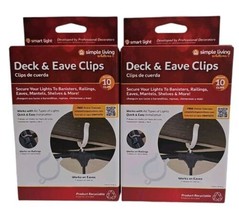 Deck &amp; Eave Clips, 10 Ct., Secure Lights to Banisters, Railings &amp; Mantels. 2 Pks - £8.13 GBP