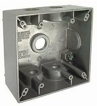 Hubbell 5337-0 Two Gang Weatherproof Box 5-1/2&quot; Outlets Gray - Pkg Qty 1 - $34.99