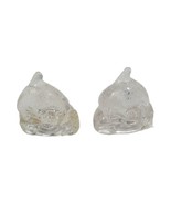PartyLite Tea Light Dolphin Candle Holders  Glass 4&quot; Nautical Decor Pair... - $15.03
