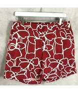 Style &amp; Co. Shorts Red &amp; White Floral Stretch Cotton Flat Front 5&quot; Short... - $429.46 MXN
