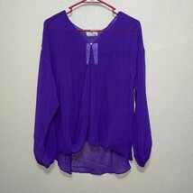 Hayden Kennedy PURPLE SHEER Blouse Long Sleeve new Size S - $23.17 CAD