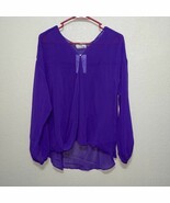 Hayden Kennedy PURPLE SHEER Blouse Long Sleeve new Size S - $319.48 MXN