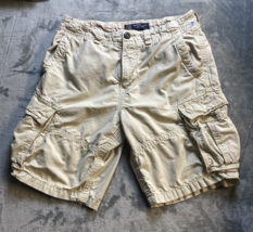 American Eagle Outfitters Classic Cargo Shorts Mens 32 Beige Mid Rise Zi... - £13.12 GBP