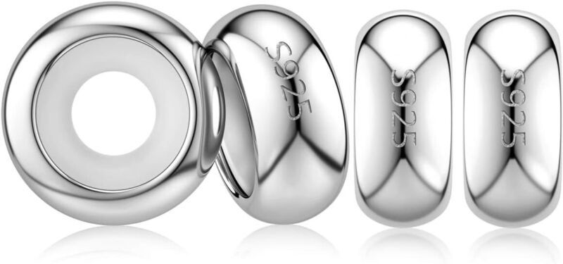 Authentic 4Pc Clip Lock Spacer Stopper Charm Bead Suits Pandora Sterling Sliver - $25.99
