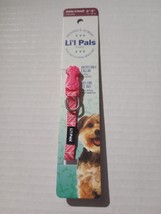 Lil Pals Petite X-Small 6-8” Dog Collar Pink &amp; White By Coastal Pet Products - £6.15 GBP