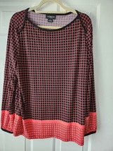 Liz Claiborne Career womens blouse with long sleeves in size XL Multicol... - $5.00