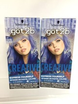 (2) Got2b Creative Semi-Permanent Hair Color 095 Electric Blue Schwarkopf - £9.43 GBP