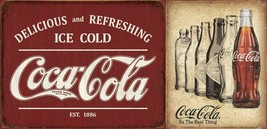 Coca Cola Coke Ice Cold Logo Retro Soda Rustic Wall Décor Metal Tin 2 Si... - £25.49 GBP
