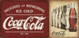 Coca Cola Coke Ice Cold Logo Retro Soda Rustic Wall Décor Metal Tin 2 Si... - £25.17 GBP