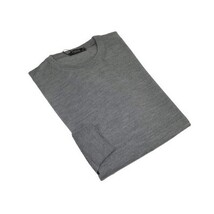Men PRINCELY Italian Wool Blend Crew Pullover Slim 84001-30 O.Gri Lt Gray 412 image 4