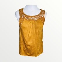 Anthropologie Meadow Rue Gold Mustard Shoestring Tank Top Small - £20.90 GBP
