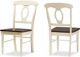 Baxton Studio Set Of 2 Laurence French Country Cottage Dining, Buttermilk/Cherry - £177.44 GBP