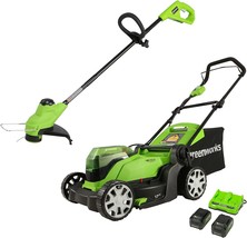 Greenworks 48V 17&quot; Cordless Electric Lawn Mower, String, And Rapid Charger. - £346.80 GBP