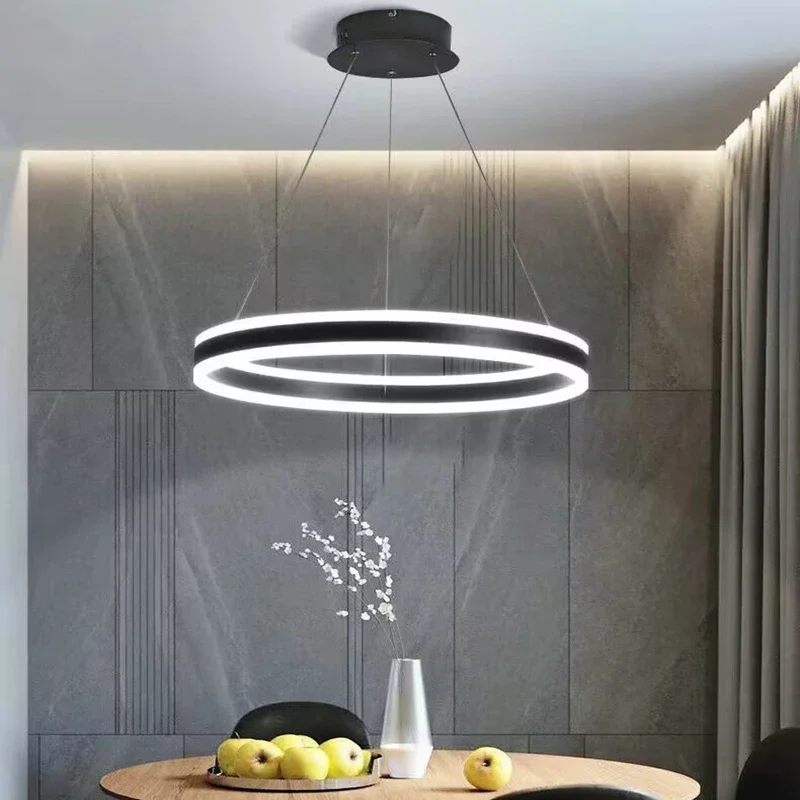 Nordic Ring LED Chandelier Dimmable for Tables Dining Living Room Bedroom - $80.06+